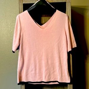 V-neck cropped sweater short sleeve